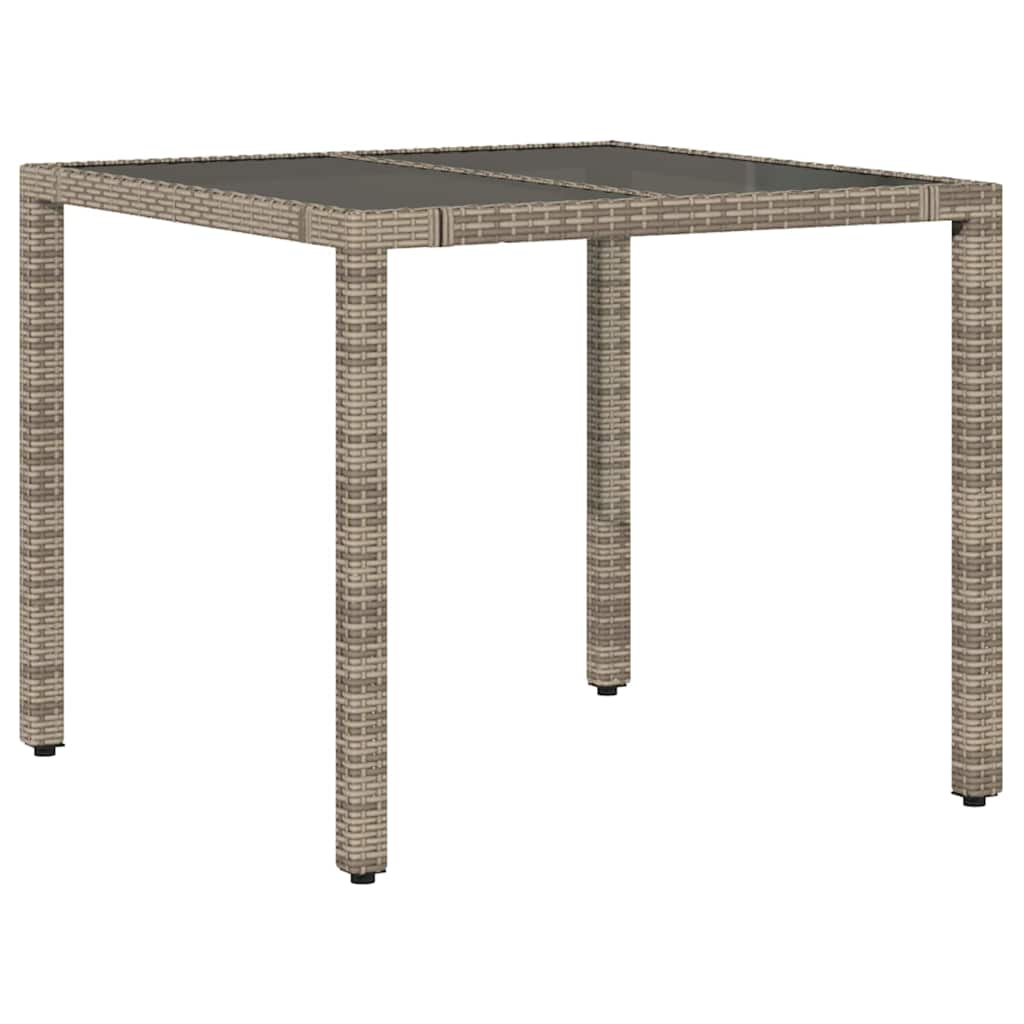 Garden Dining Set 3 pcs Grey Poly Rattan