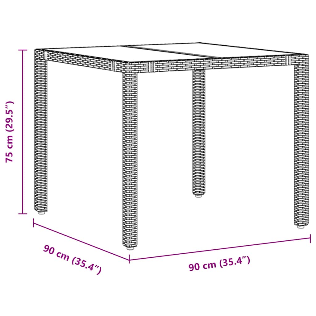 Garden Dining Set 3 pcs Grey Poly Rattan