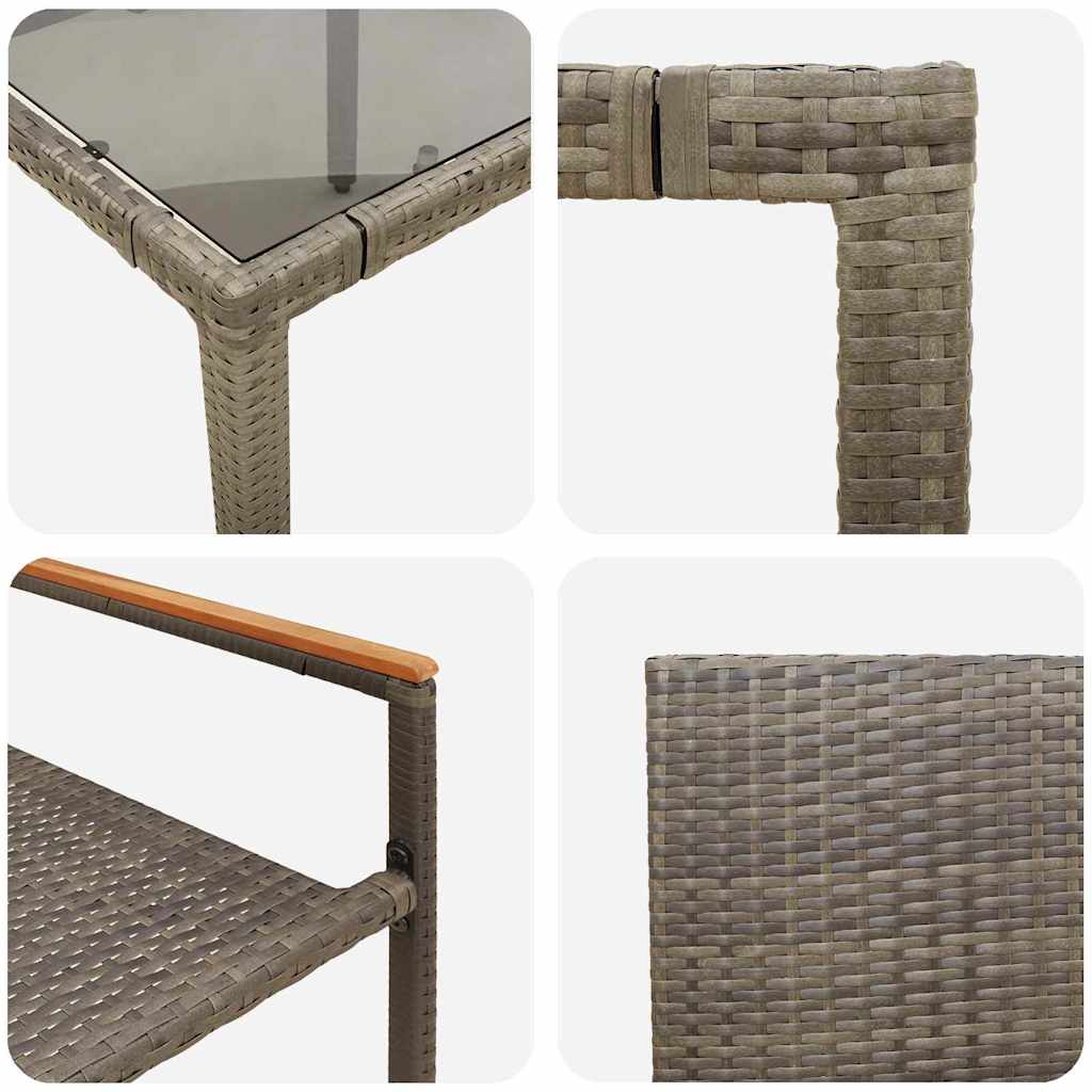 Garden Dining Set 5 pcs Grey Poly Rattan