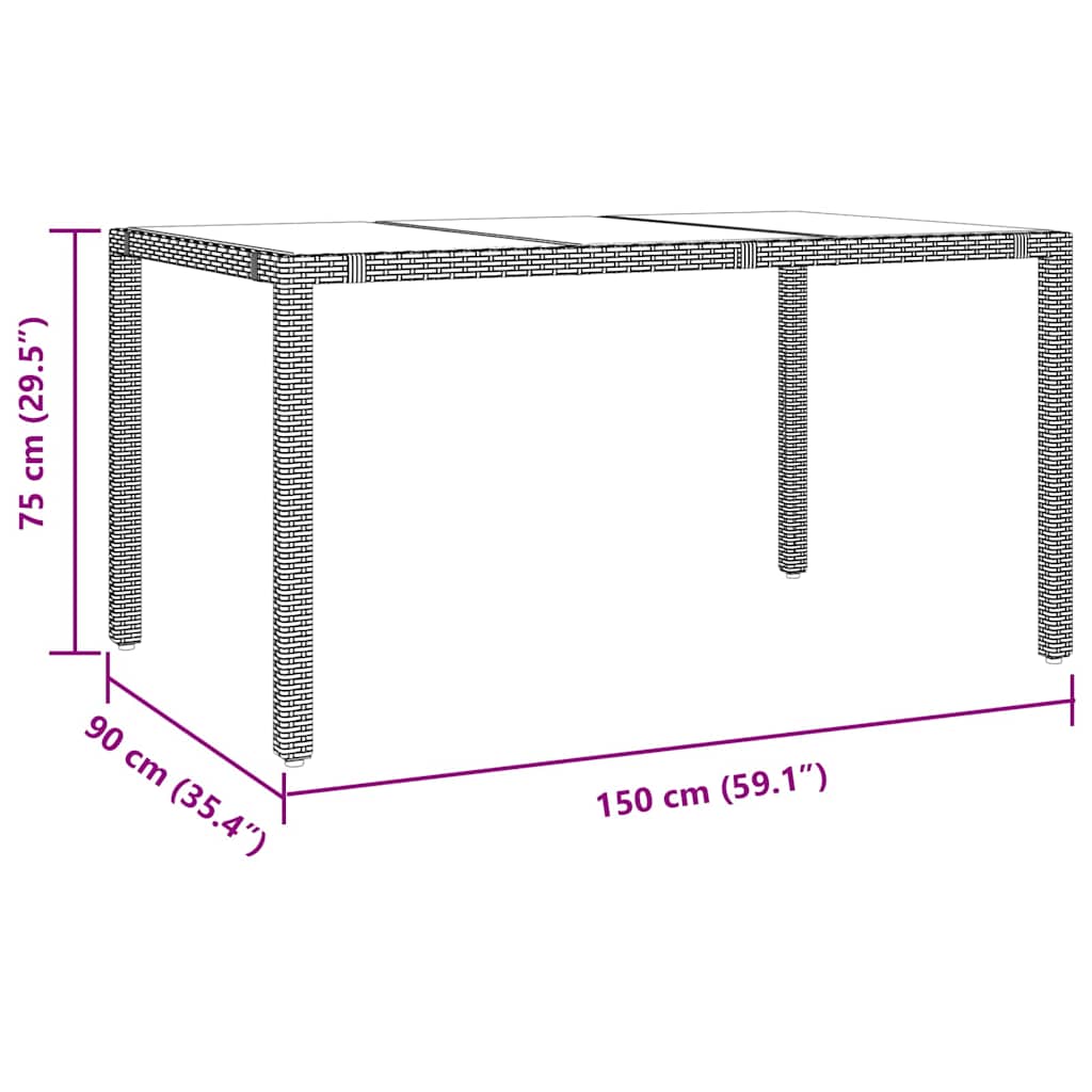 Garden Dining Set 5 pcs Beige Poly Rattan