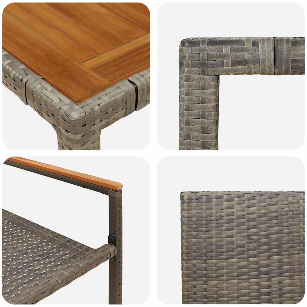 Garden Dining Set 5 pcs Grey Poly Rattan