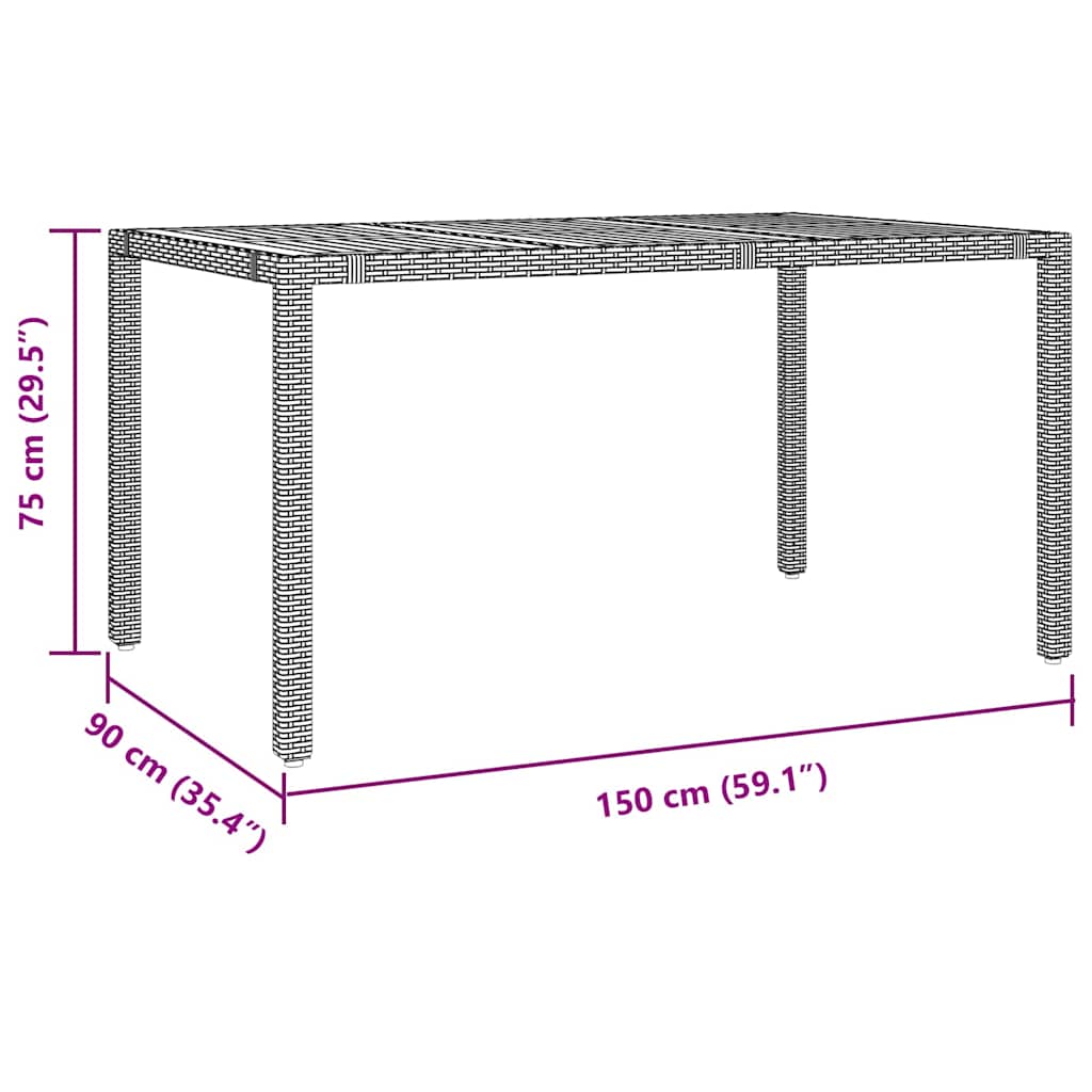 Garden Dining Set 5 pcs Black Poly Rattan