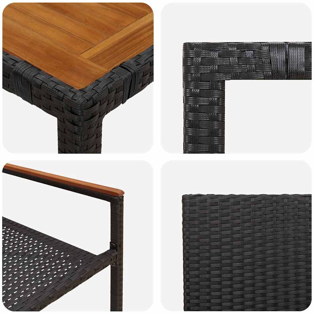 Garden Dining Set 9 pcs Black Poly Rattan