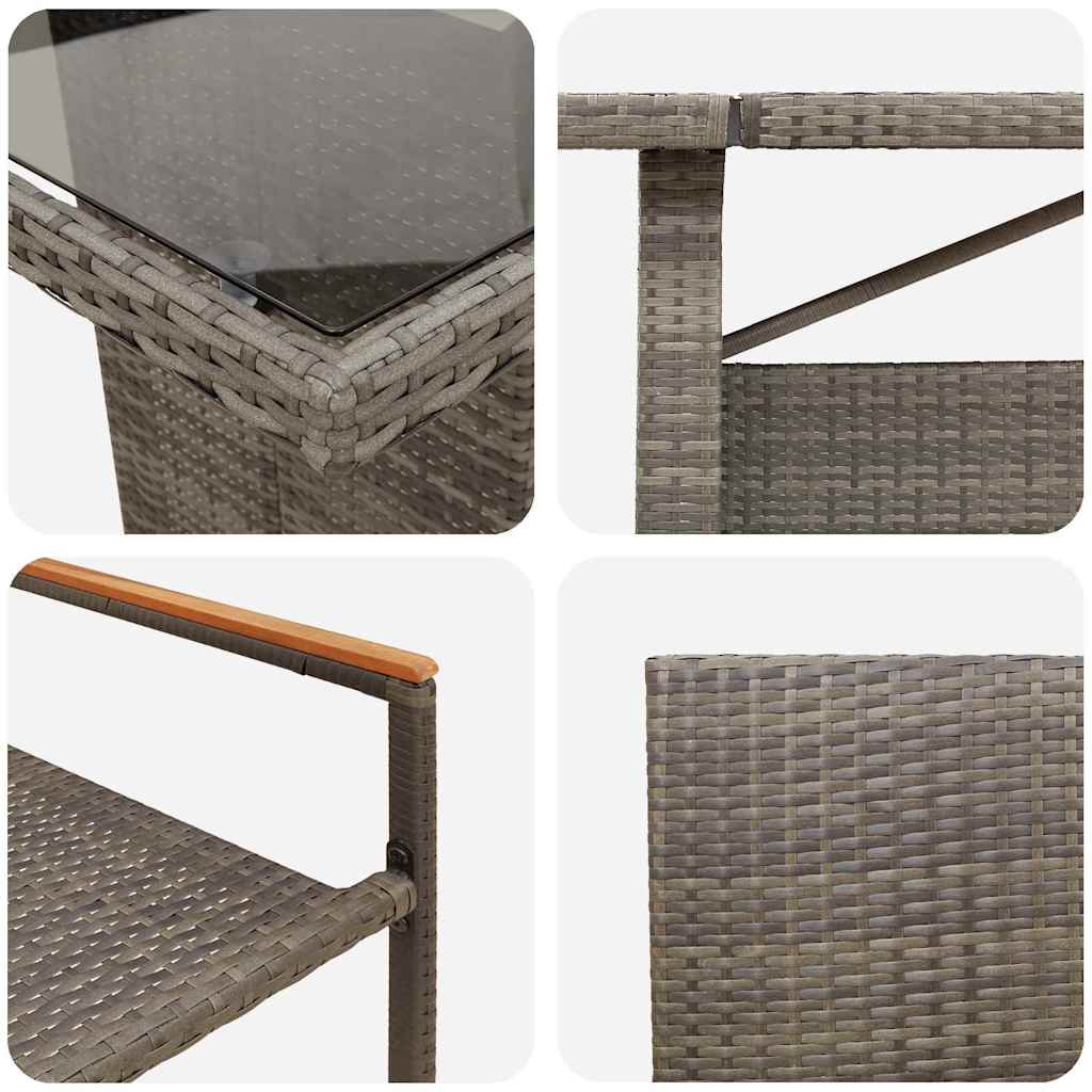 Garden Dining Set 9 pcs Grey Poly Rattan