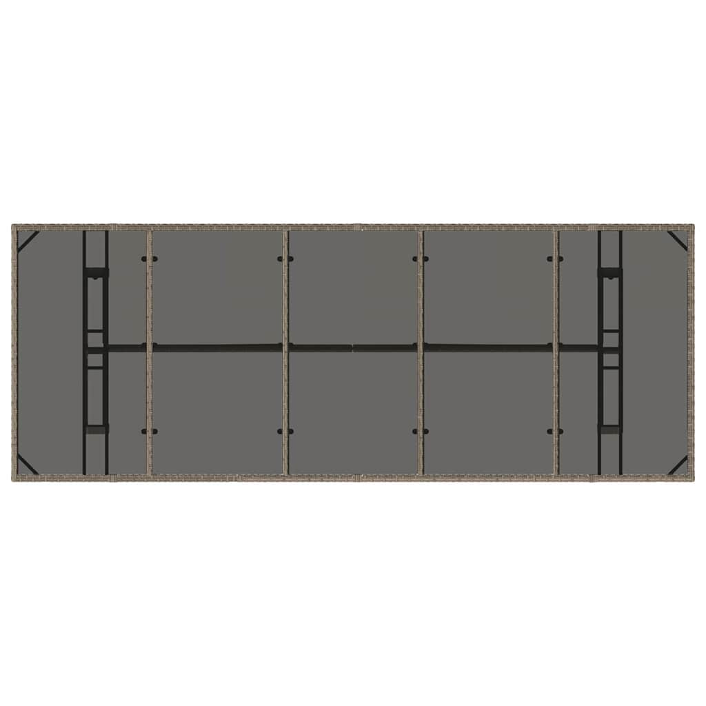 Garden Dining Set 9 pcs Grey Poly Rattan