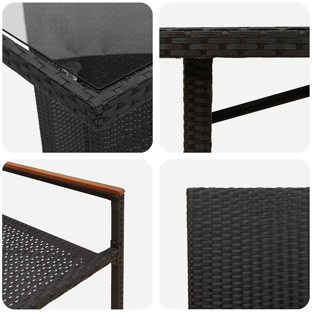 Garden Dining Set 7 pcs Black Poly Rattan