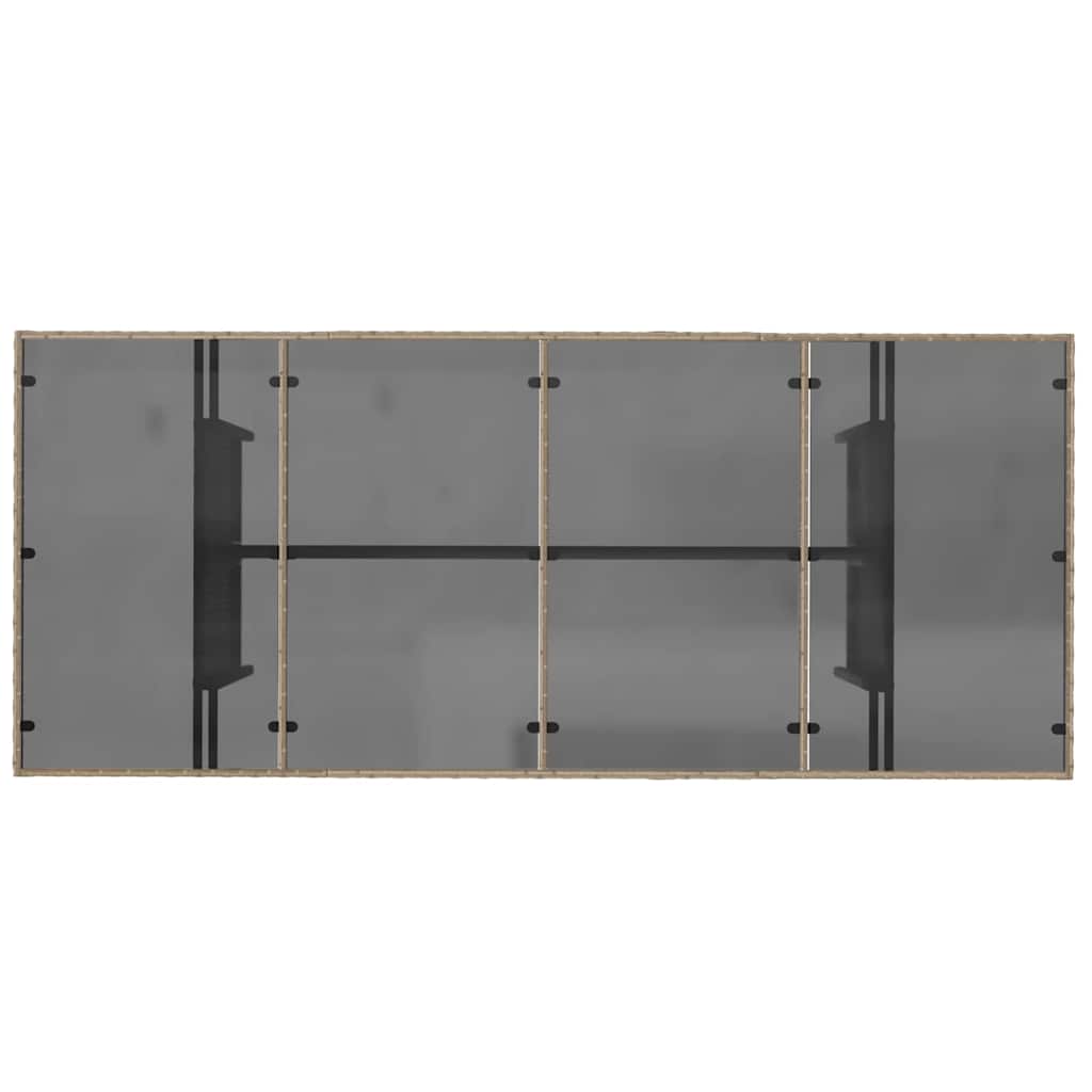 Garden Dining Set 9 pcs Beige Poly Rattan