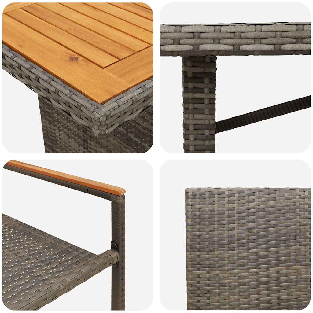 Garden Dining Set 9 pcs Grey Poly Rattan