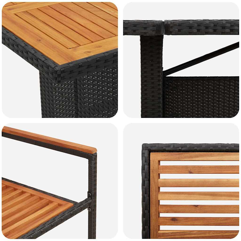Garden Dining Set 11 pcs Black and Brown Poly Rattan