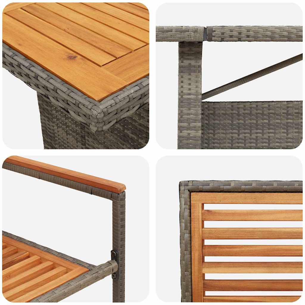 Garden Dining Set 11 pcs Grey and Brown Poly Rattan