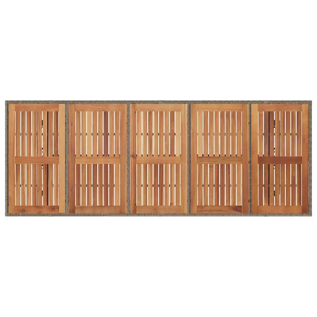 Garden Dining Set 11 pcs Grey and Brown Poly Rattan