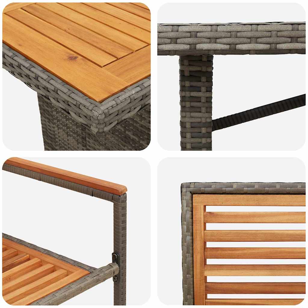 Garden Dining Set 7 pcs Grey and Brown Poly Rattan