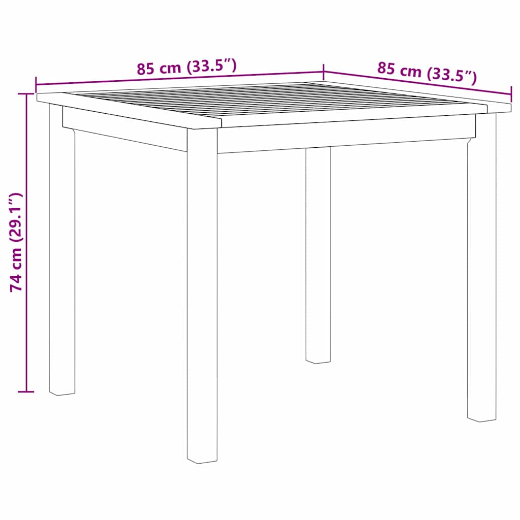 Garden Dining Set 5 pcs Black Solid Acacia Wood