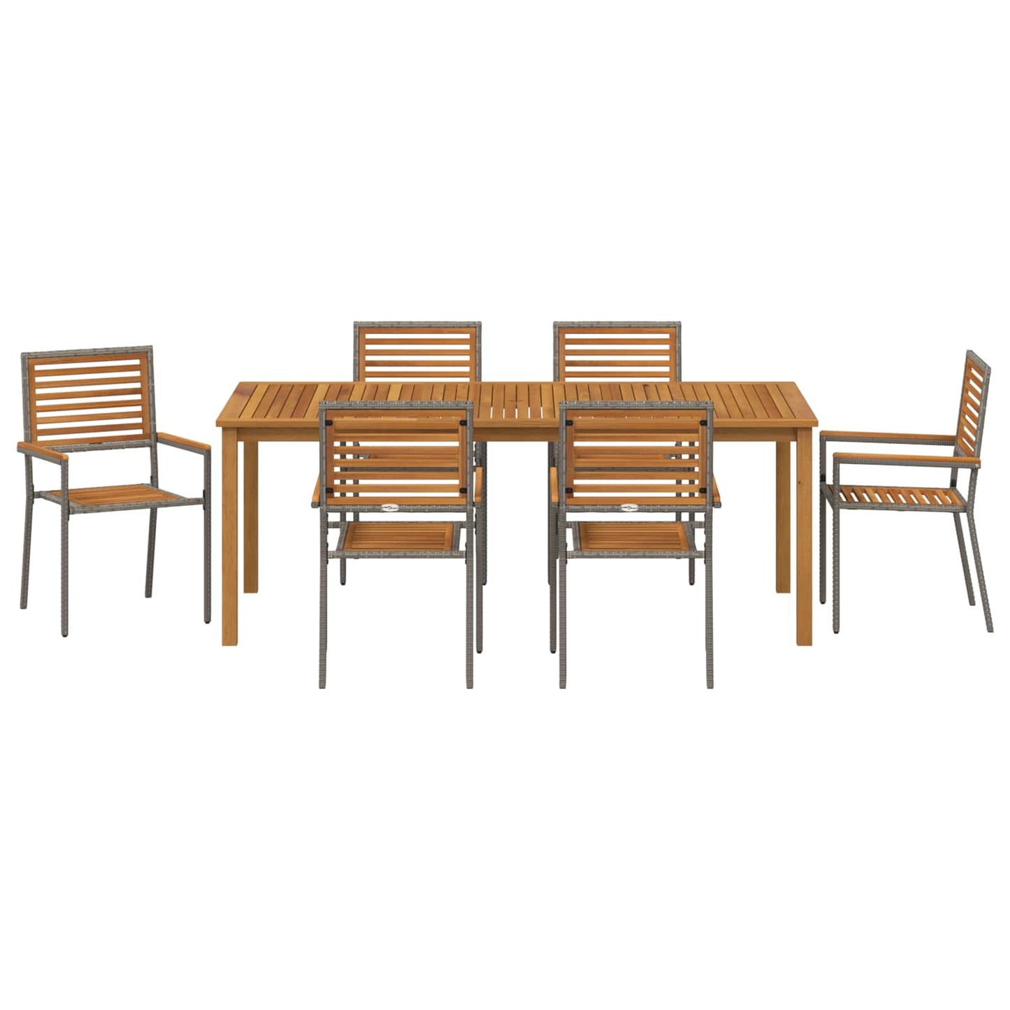 Garden Dining Set 7 pcs Grey Solid Acacia Wood