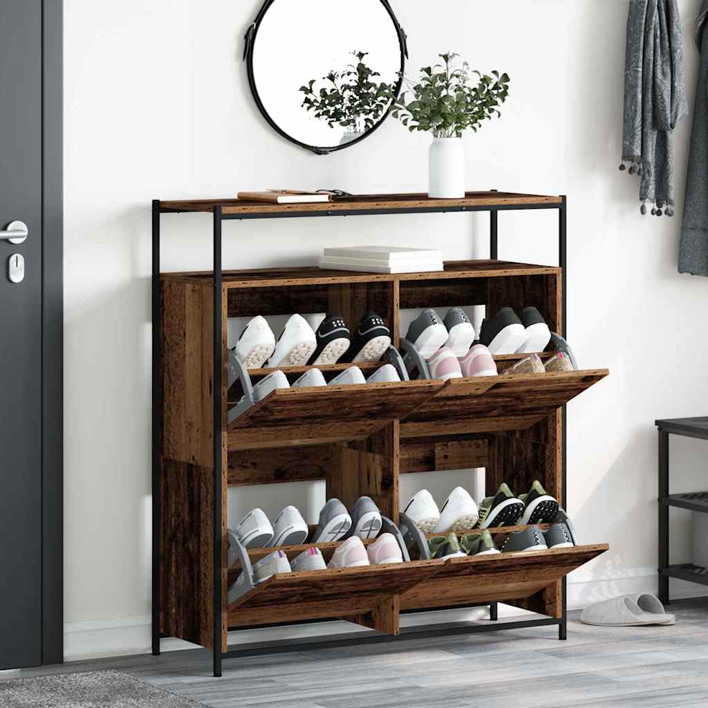 Shoe Cabinet Old Wood 100 x 34 x 112 cm Engineered Wood