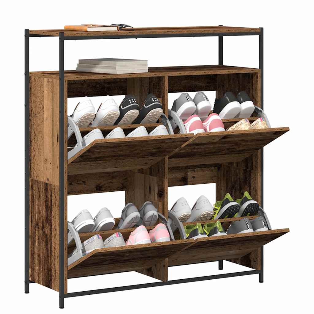 Shoe Cabinet Old Wood 100 x 34 x 112 cm Engineered Wood