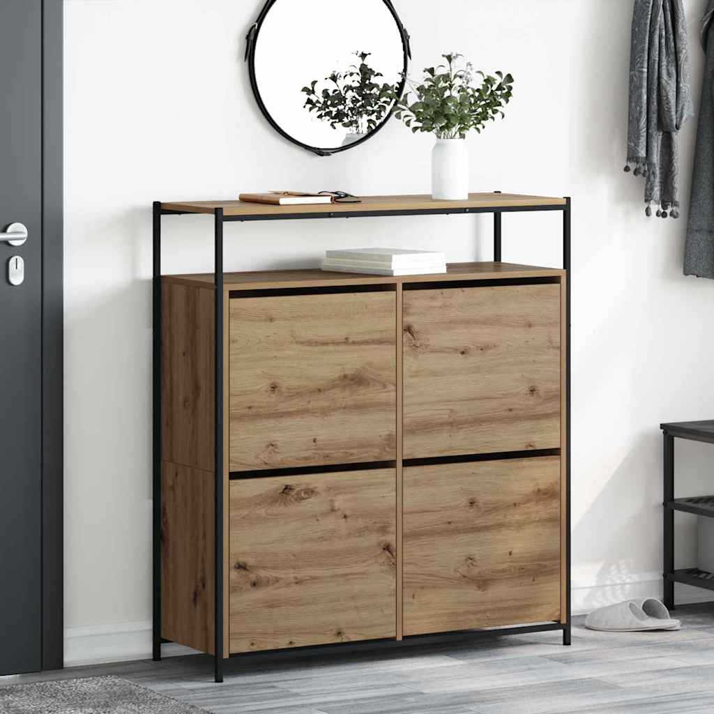 Shoe Cabinet Artisan Oak 100 x 34 x 112 cm Engineered Wood