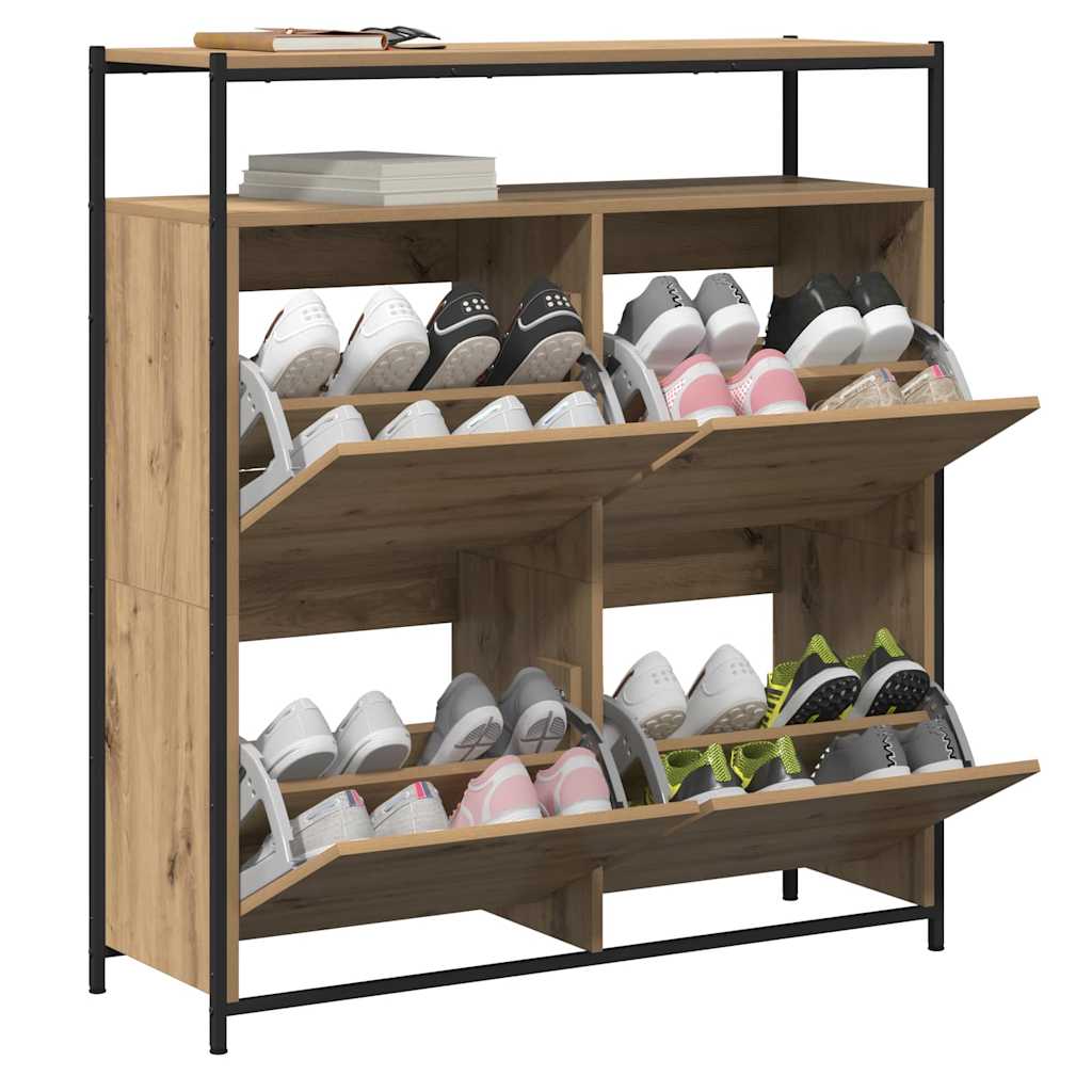 Shoe Cabinet Artisan Oak 100 x 34 x 112 cm Engineered Wood
