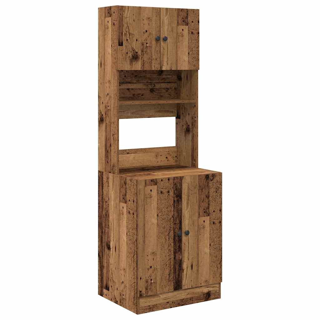 Kitchen Sideboard with Shelf 2 pcs Old Wood 60 x 50 x 180 cm