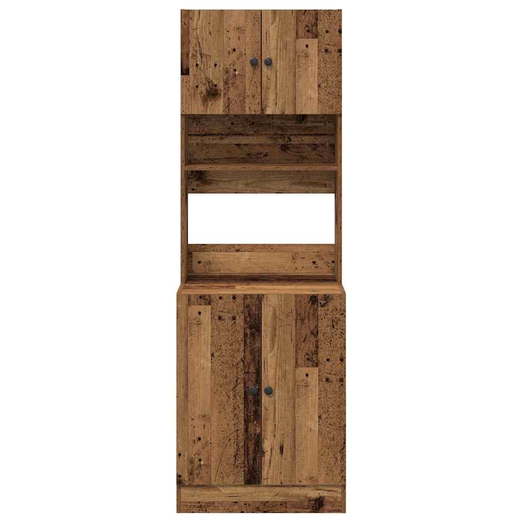 Kitchen Sideboard with Shelf 2 pcs Old Wood 60 x 50 x 180 cm