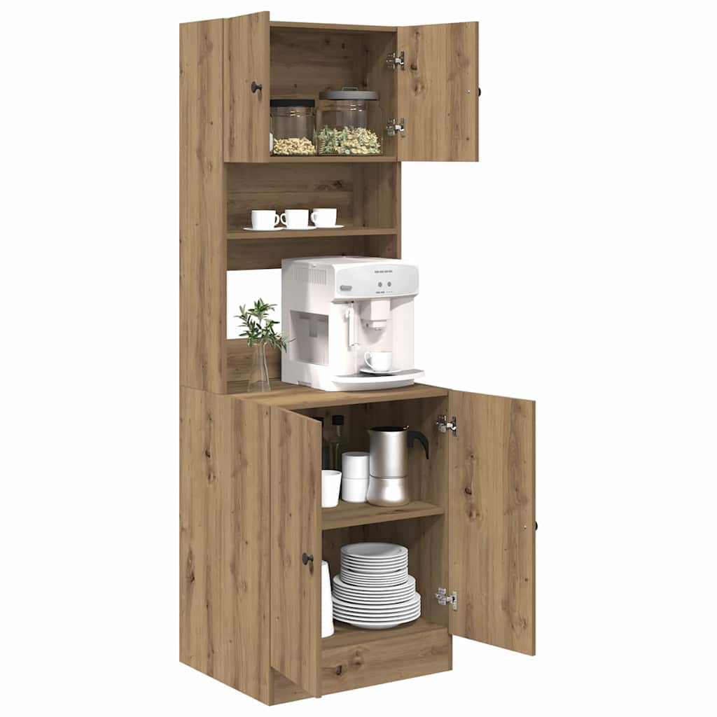Kitchen Sideboard with Shelf 2 pcs Artisan Oak 60 x 50 x 180 cm