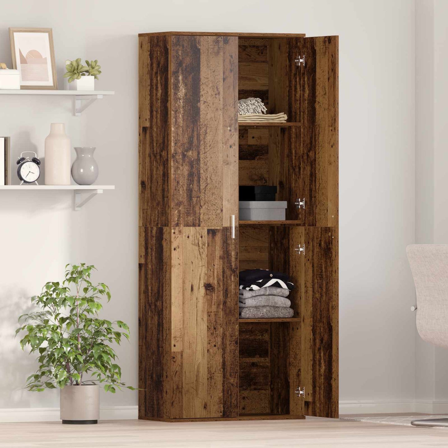 Highboard Old Wood 70 x 33.5 x 180 cm Engineered Wood