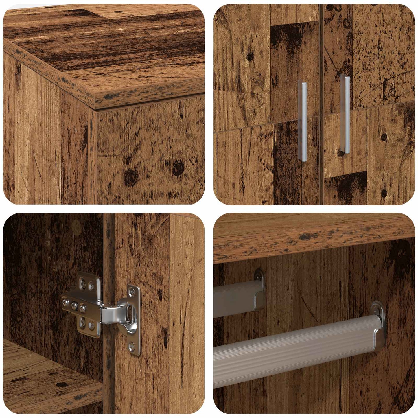 Highboard 80 x 39 x 178 cm Engineered Wood Old Wood