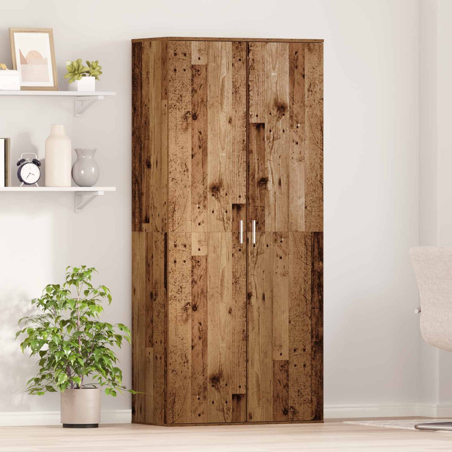 Highboard with Shelf Old Wood 80 x 39 x 178 cm Engineered wood