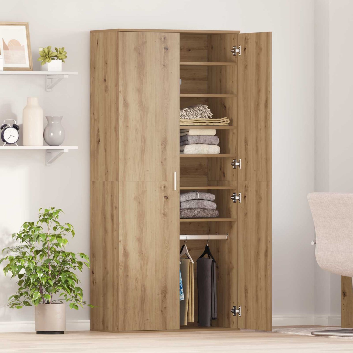 Highboard 80 x 39 x 178 cm Engineered wood Artisan oak