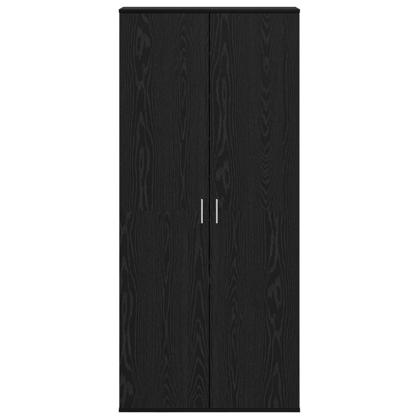Highboard with Shelf Black oak 80 x 39 x 178 cm Engineered wood