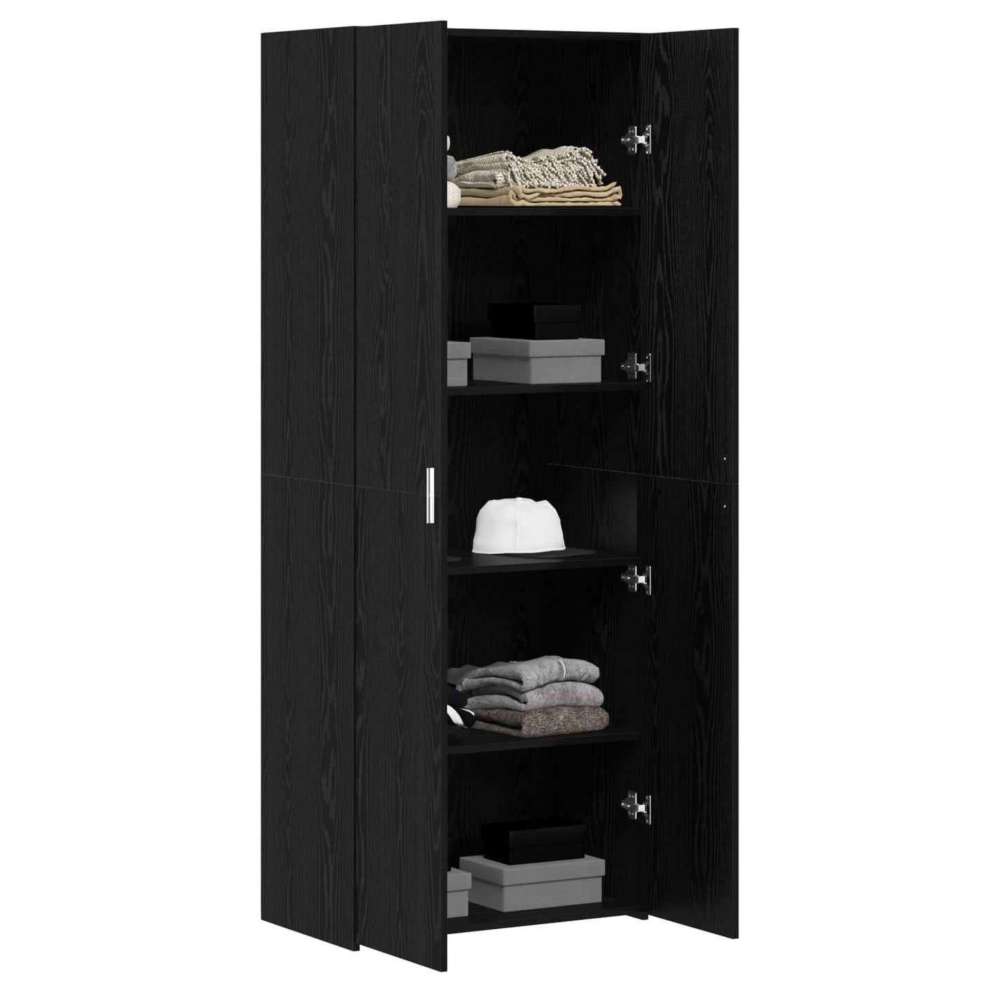 Highboard 2 pcs Black Oak 70 x 42.5 x 185 cm