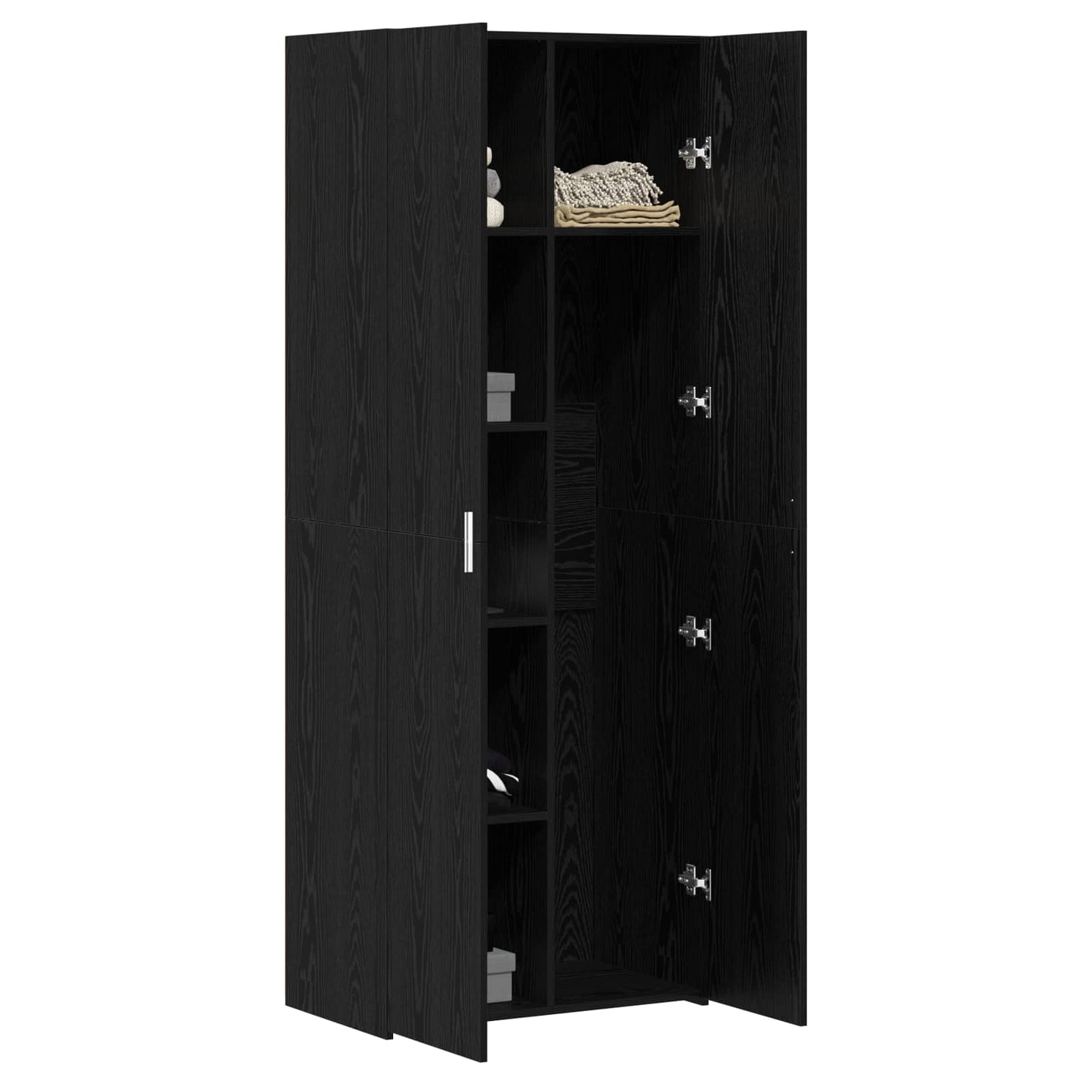 Highboard 2 pcs Black Oak 70 x 42.5 x 185 cm