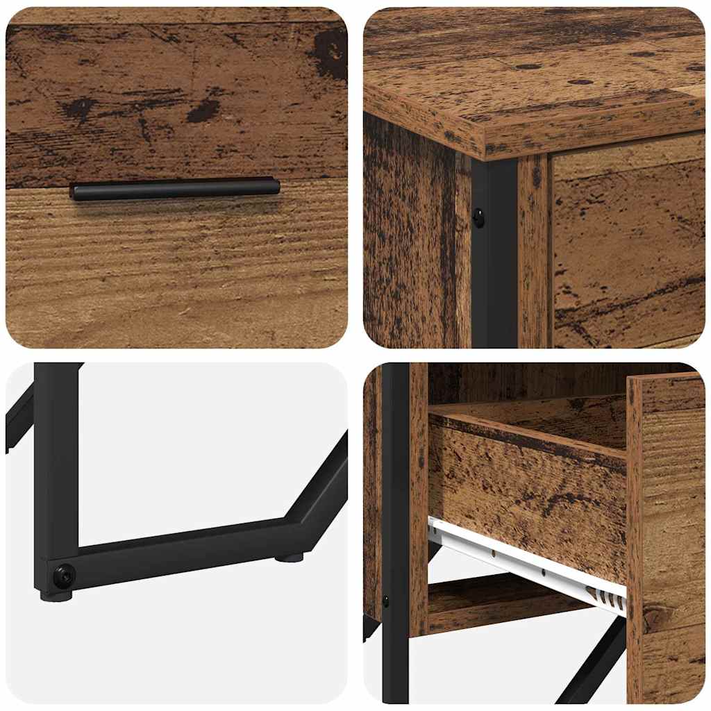 Chest of Drawers with Drawer 2 pcs Old Wood 91 x 35.5 x 74.5 cm