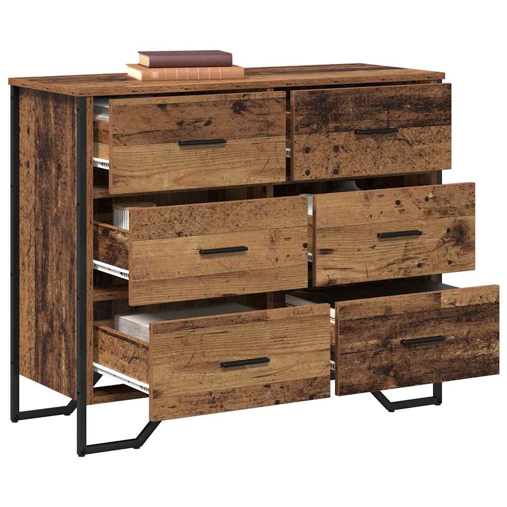 Chest of Drawers with Drawer 2 pcs Old Wood 91 x 35.5 x 74.5 cm