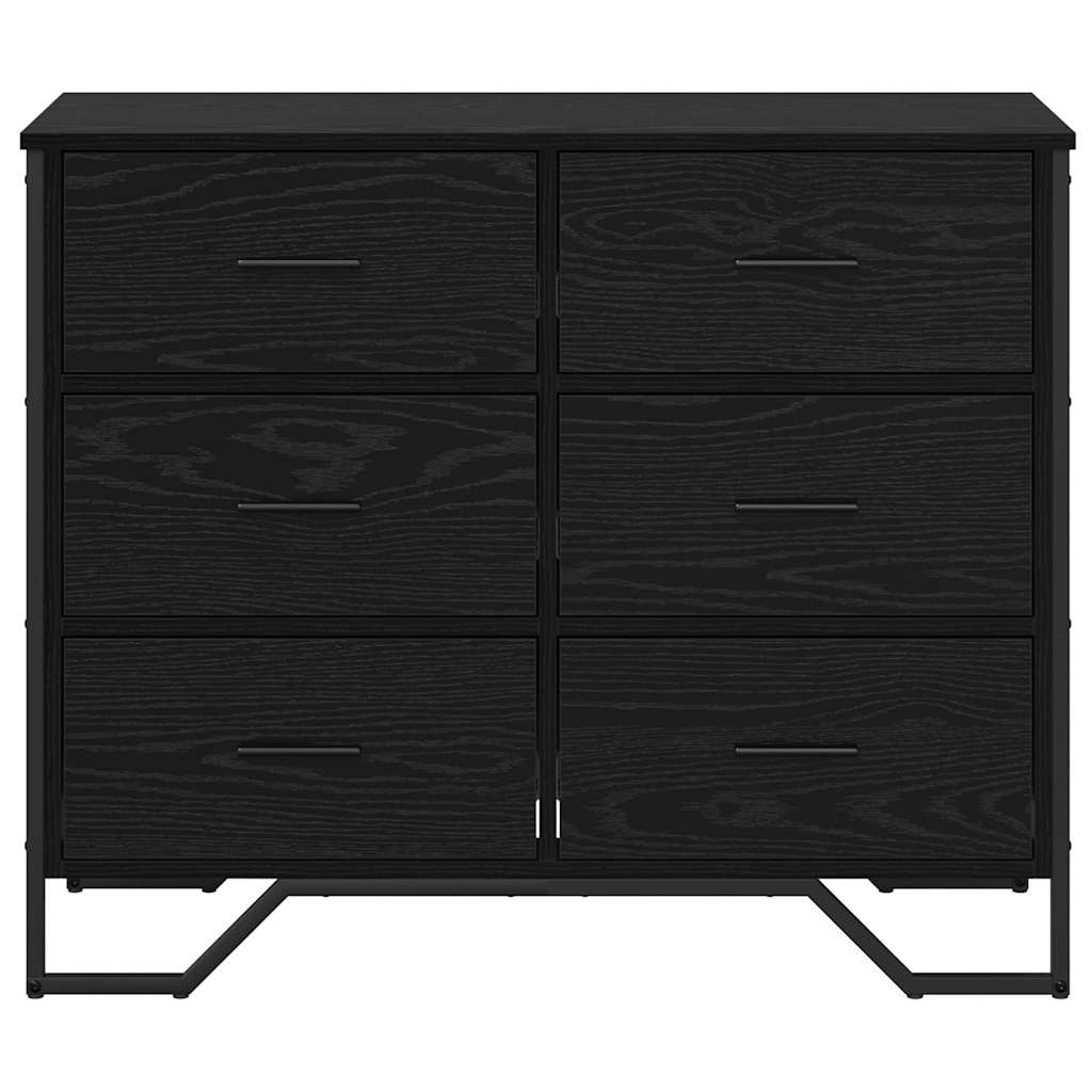 Chest of Drawers 2 pcs Black Oak 91 x 35.5 x 74.5 cm