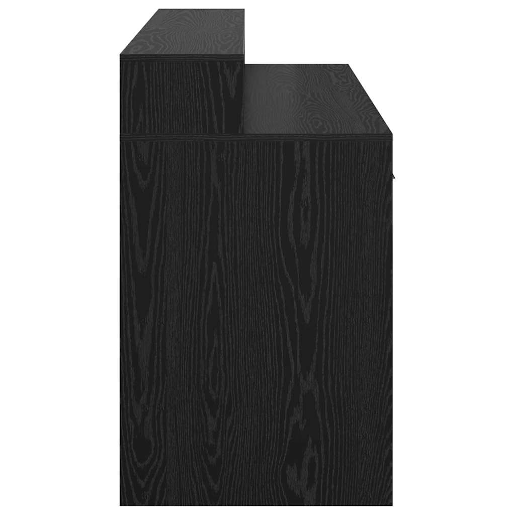 Desk with Drawer Black oak 140 x 55 x 91 cm Engineered wood