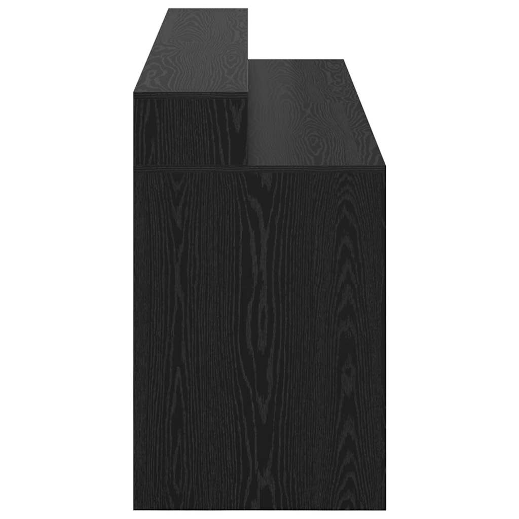 Desk with Drawer Black oak 200 x 55 x 91 cm Engineered wood