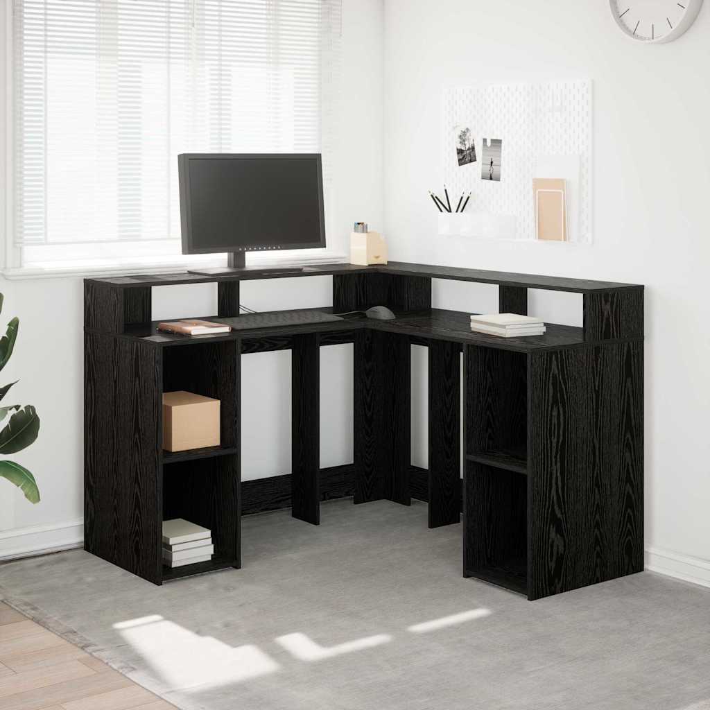 Desk Black Oak Engineered wood 130 x 130 x 91 cm