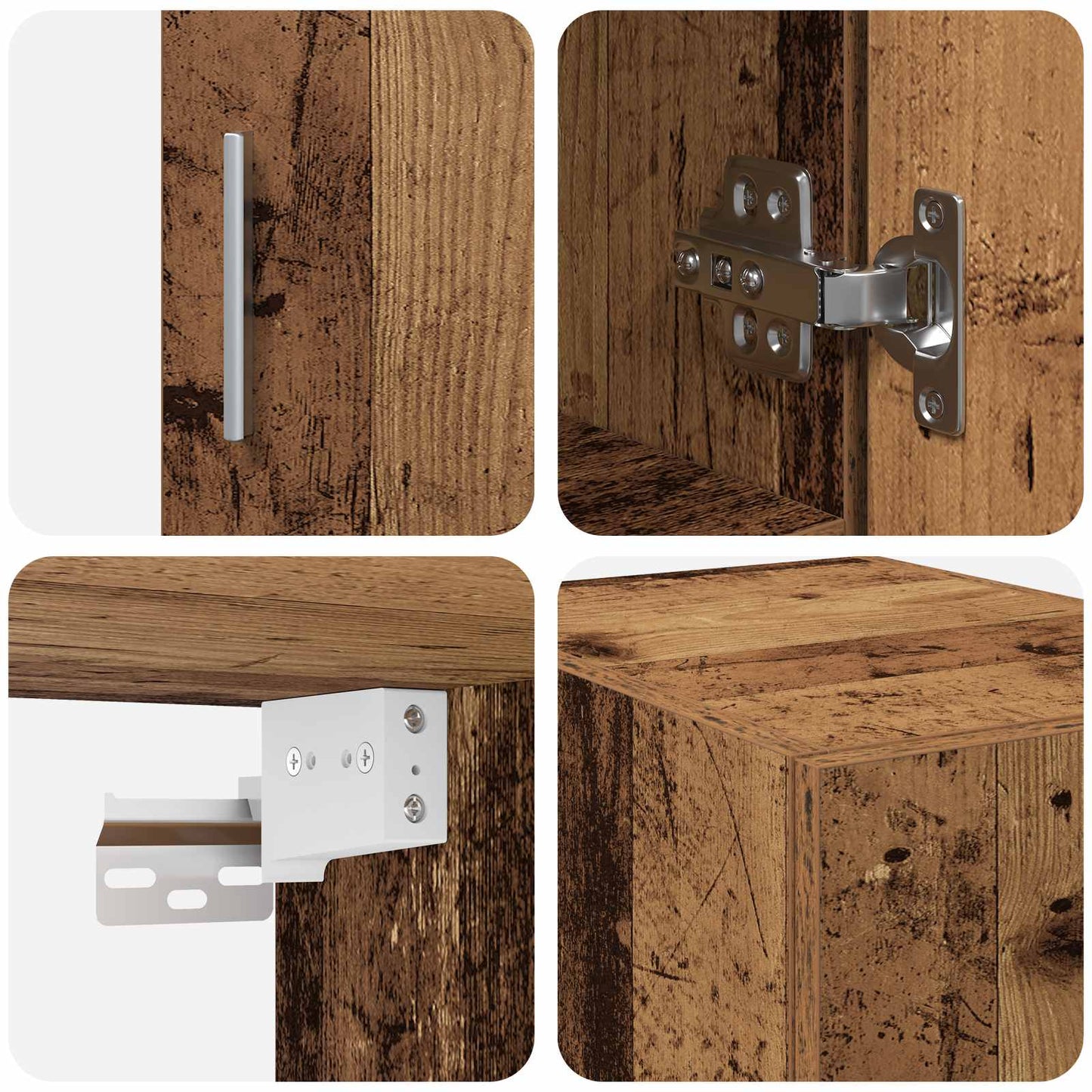 Storage Cabinet 3 pcs Old Wood 30 x 42.5 x 225 cm