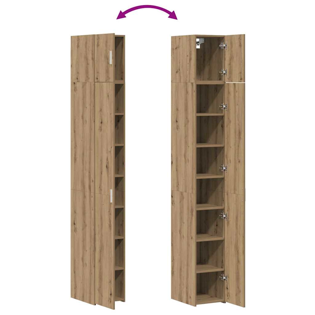 Storage Cabinet with Shelves Artisan Oak 30 x 42.5 x 225 cm