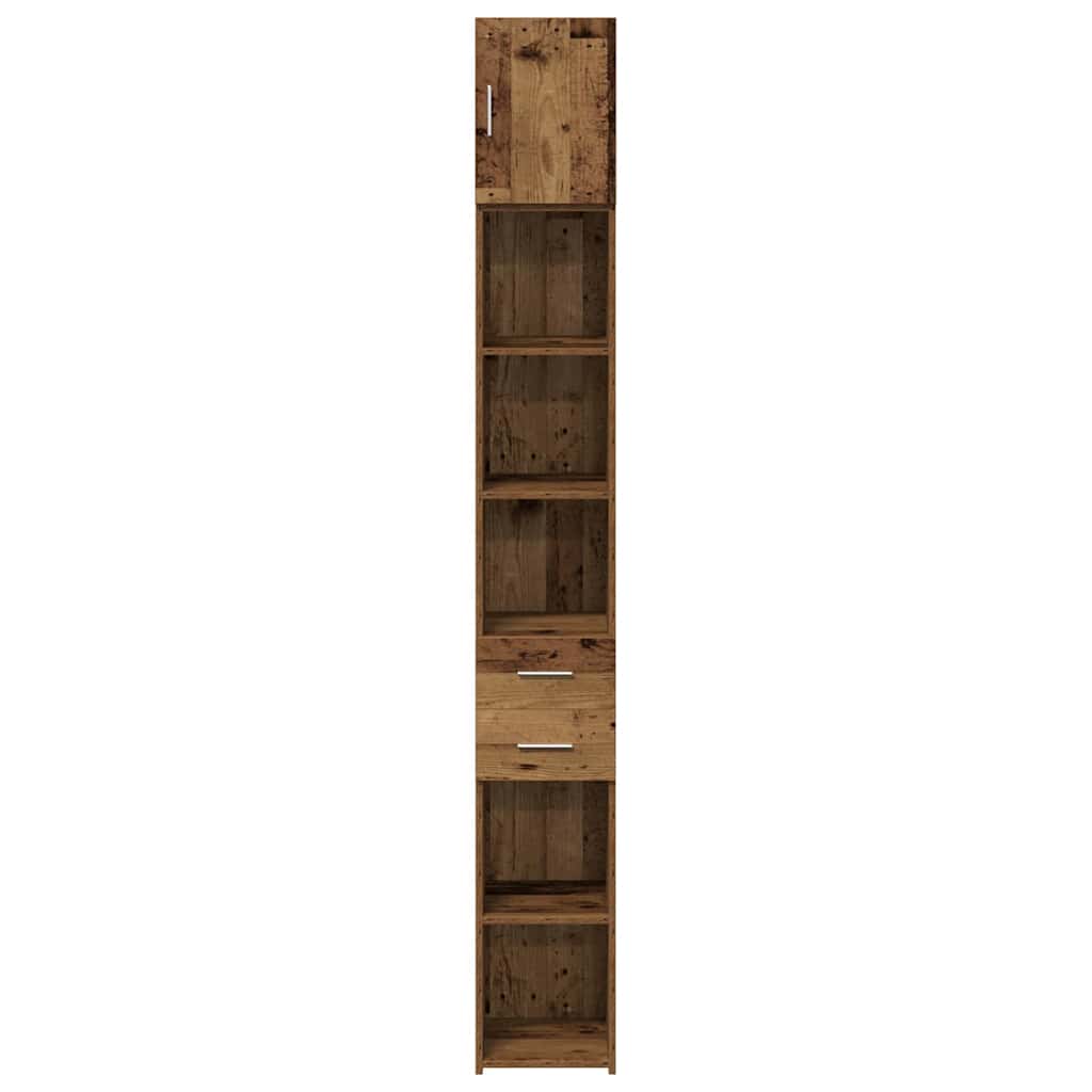 Storage Cabinet with Drawer 2 pcs Old Wood 30 x 42.5 x 225 cm