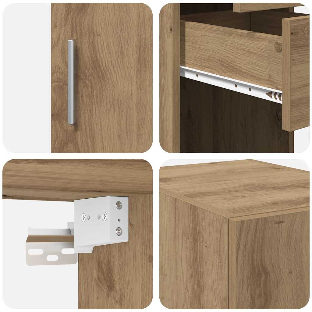 Storage Cabinet 2 pcs Artisan Oak 30 x 42.5 x 225 cm