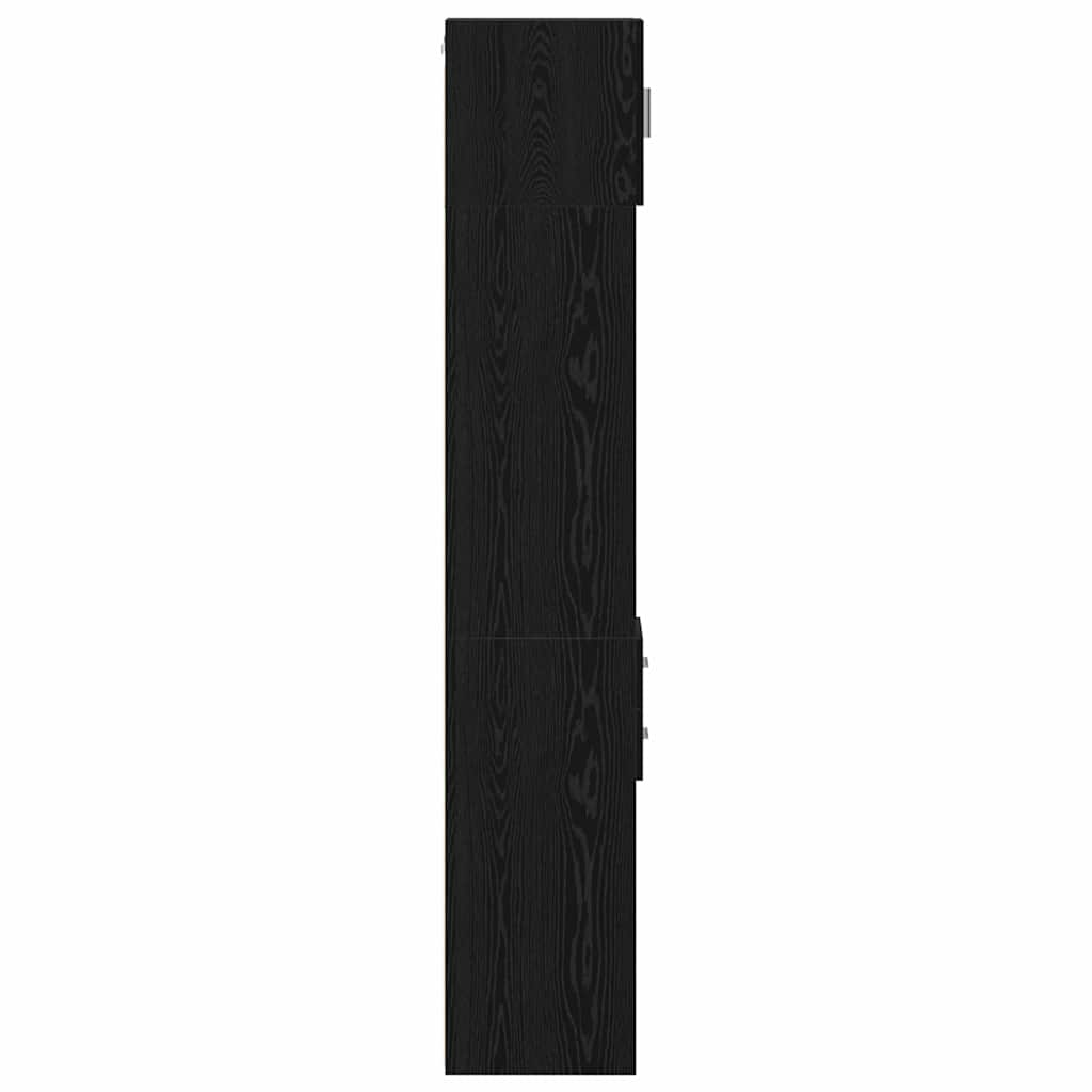 Storage Cabinet with Drawer 2 pcs Black Oak 30 x 42.5 x 225 cm