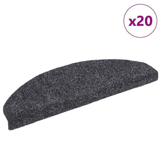 vidaXL Stair Mats Self-adhesive 20 pcs Dark Grey 65x21x4 cm