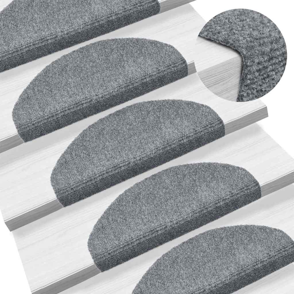 vidaXL Stair Mats Self-adhesive 20 pcs Light Grey 65x21x4 cm