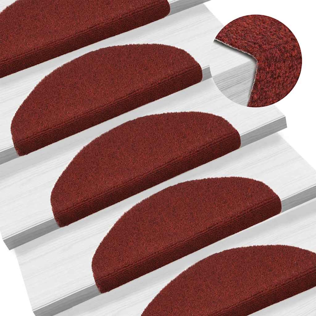 vidaXL Stair Mats Self-adhesive 20 pcs Red 65x21x4 cm