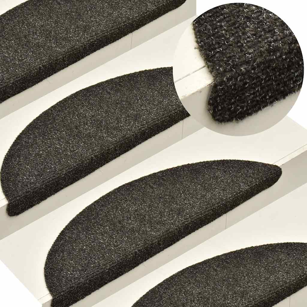 vidaXL Stair Mats Self-adhesive 20 pcs Anthracite 65x21x4 cm