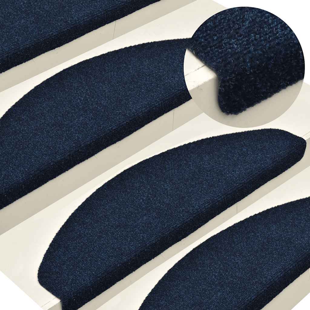 vidaXL Stair Mats Self-adhesive 20 pcs Navy 65x21x4 cm