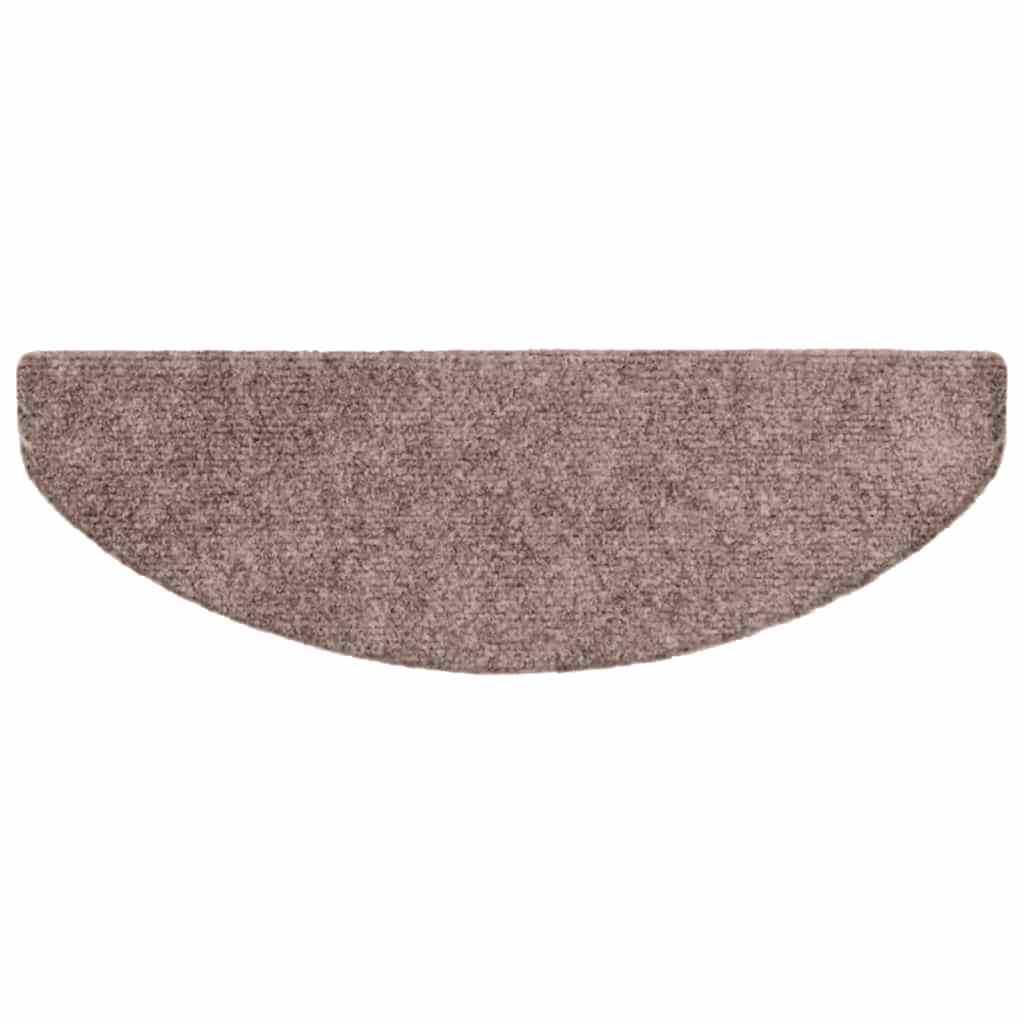 Stair Mats Self-adhesive 30 pcs 65x21x4 cm Light Brown Half Round Large