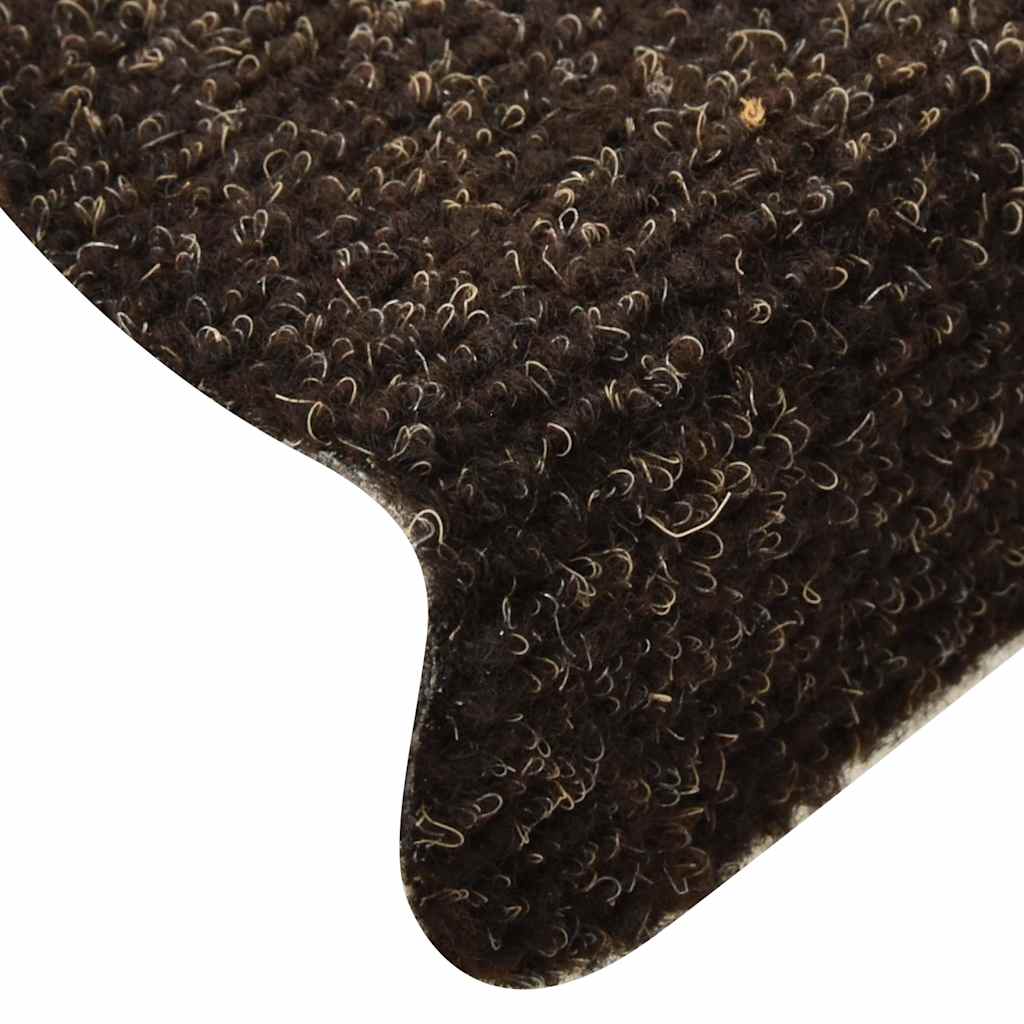 vidaXL Stair Mats Self-adhesive 30 pcs Dark Brown 65x21x4 cm